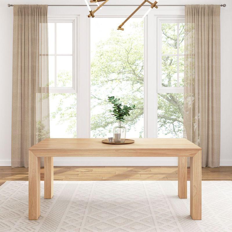 Blonde Wirebrush Solid Wood Rectangular Dining Table for 6