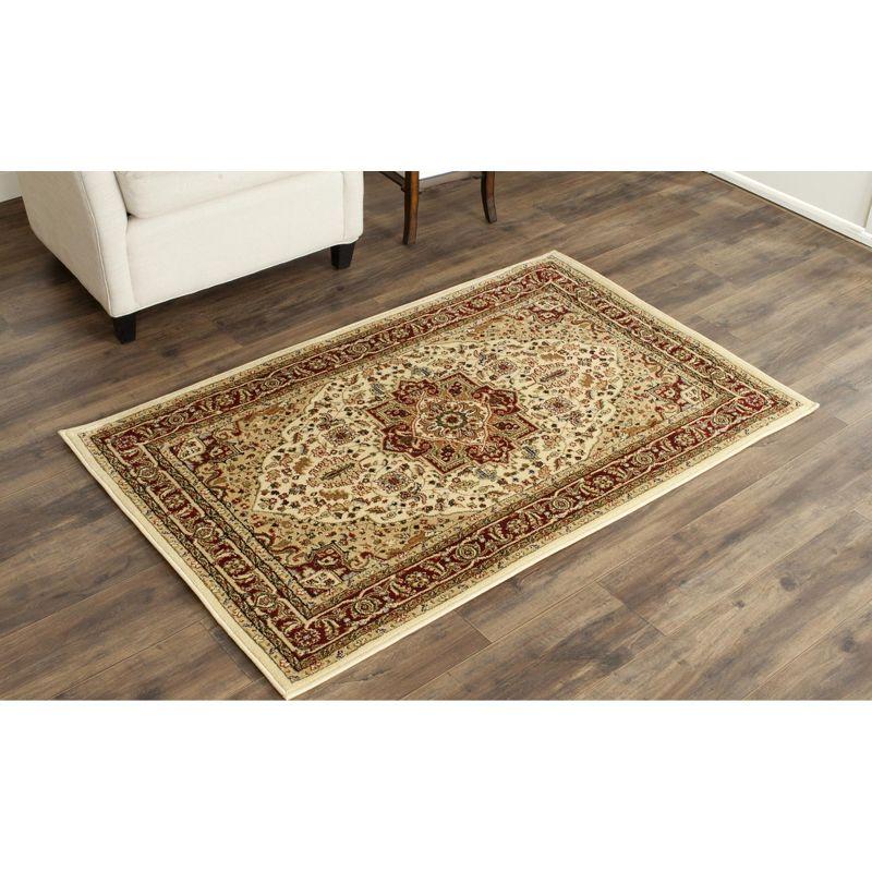 Lyndhurst Heriz LNH330 Power Loomed Area Rug - Ivory/Red - 4'x6' - Safavieh