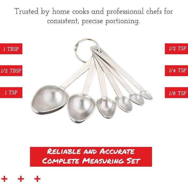 Professional Performance Stainless Steel Measuring Spoons Set of 6