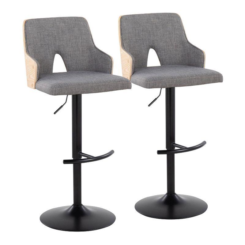 LumiSource Set of 2 Stella Adjustable Swivel Barstools