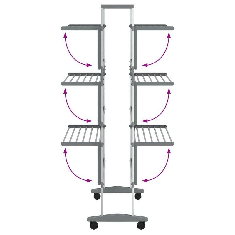 vidaXL Laundry Drying Rack with Wheels 35"x25.2"x50.8" Aluminum