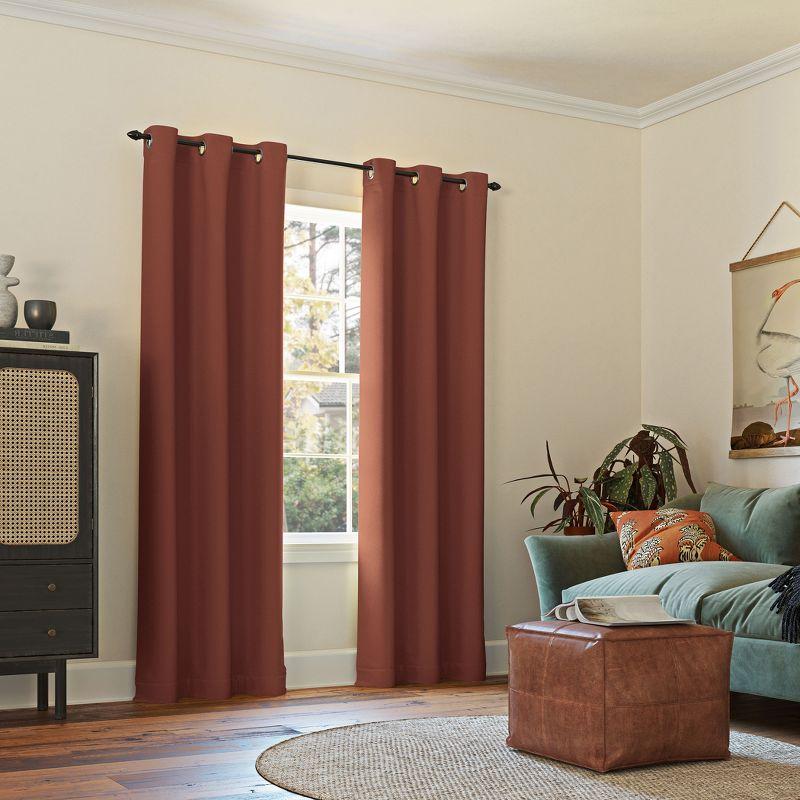 Sun Zero Blackout Kenneth Energy Saving Grommet Curtain Panel