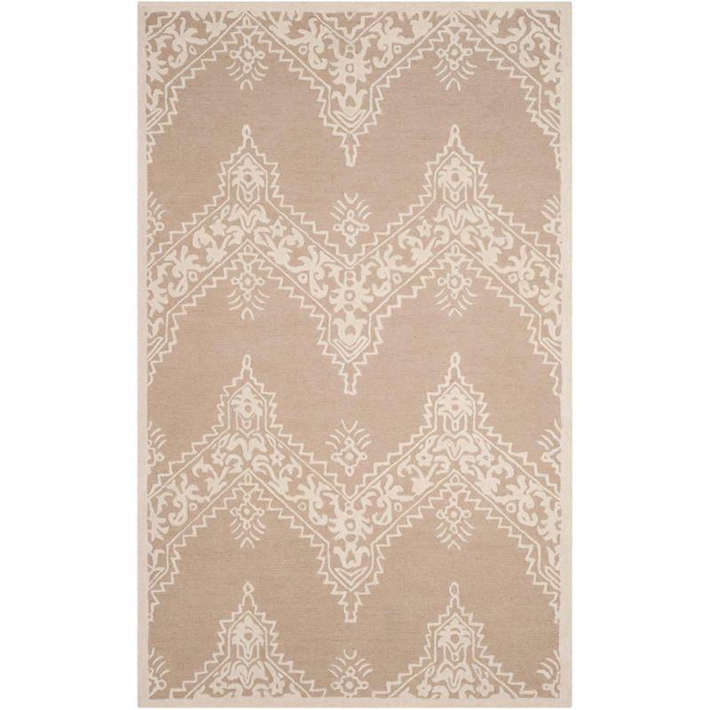 Ivory Elegance Hand-Tufted Wool & Viscose 5' x 8' Area Rug