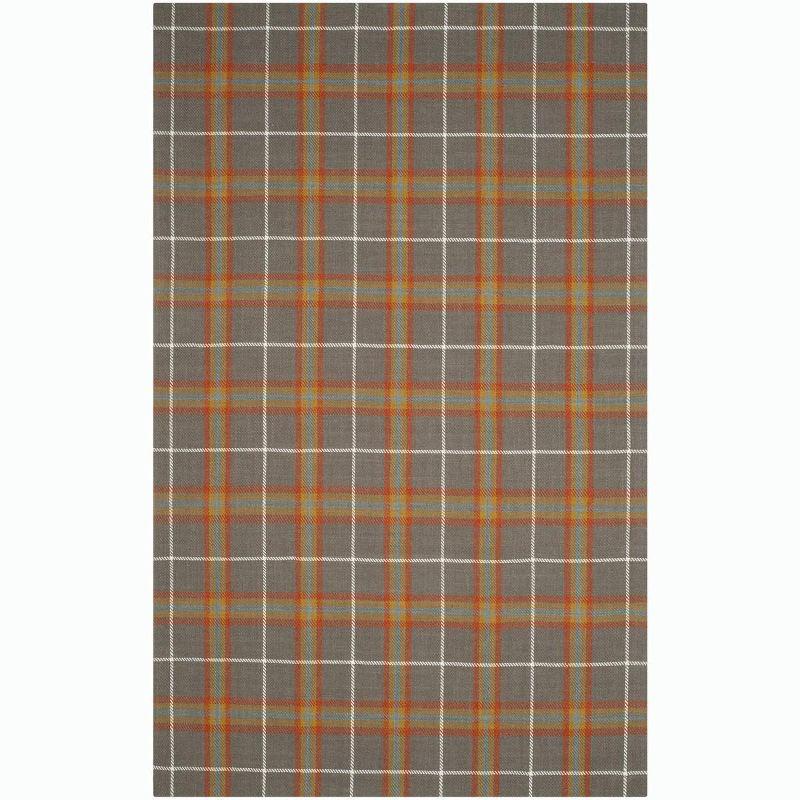 Marbella Gray and Orange Hand Loomed Wool Area Rug