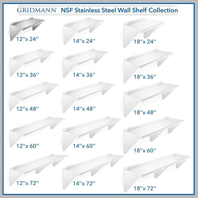 GRIDMANN NSF Stainless Steel Wall-Mount Shelf by Latitude Run