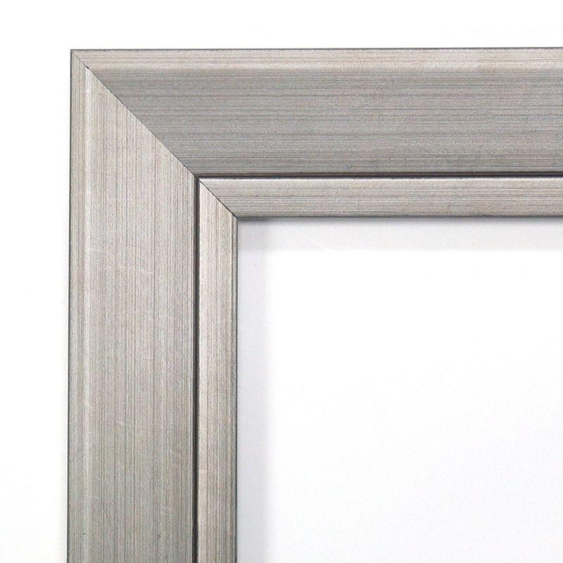 40" x 28" Non-Beveled Romano Silver Narrow Wood Bathroom Wall Mirror - Amanti Art: Modern Rectangle, Wall Mounted