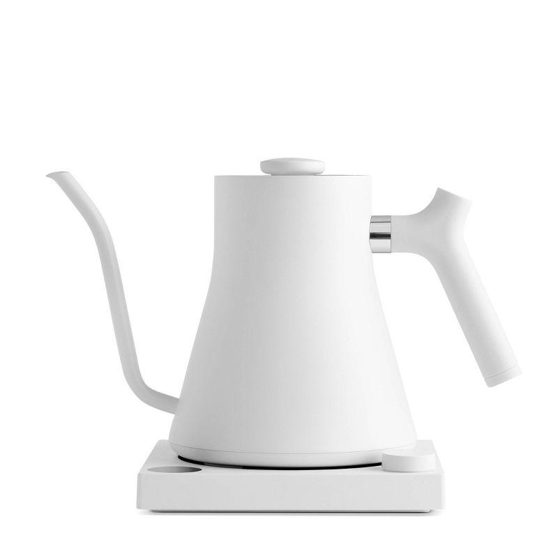 Matte White Stainless Steel Electric Gooseneck Kettle 0.9L