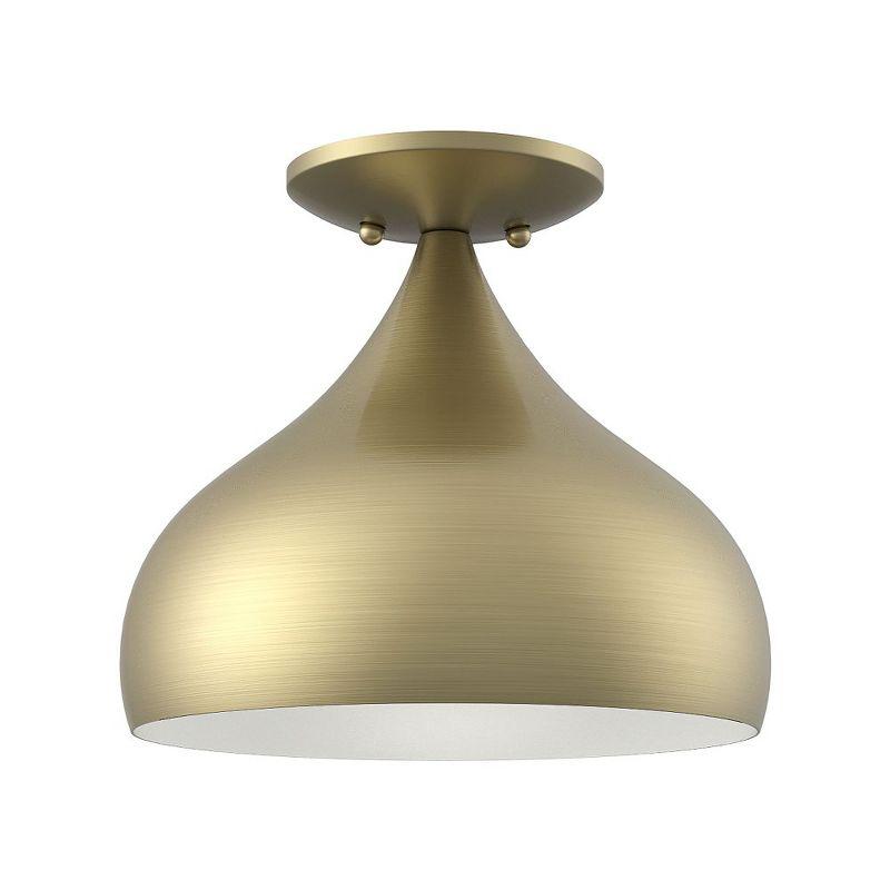 Livex Lighting Amador 1 - Light Semi-Flush Mount in  Antique Brass