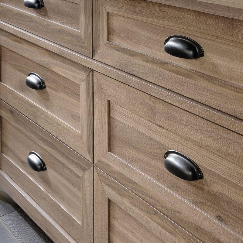 Sauder County Line Dresser Salt Oak Finish: 6-Drawer Storage, Laminated Particle Board, Adult Assembly Required
