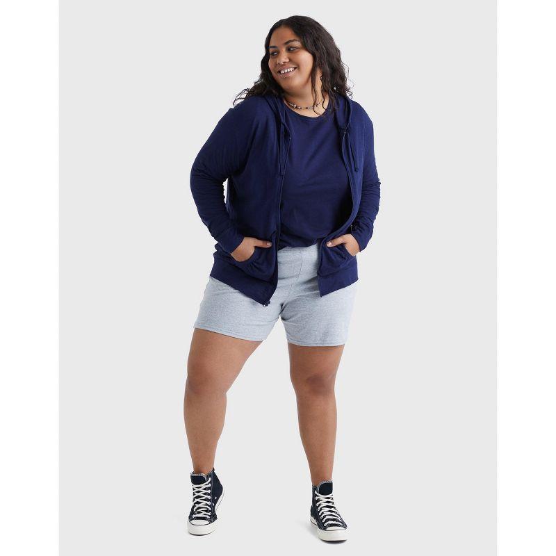 Hanes Just My Size Women's Full-Zip Slub Hoodie (Plus ) Navy 5X
