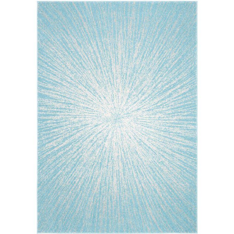 Evoke EVK228 Power Loomed Indoor Area Rug - Aqua/Ivory - 4'x6' - Safavieh