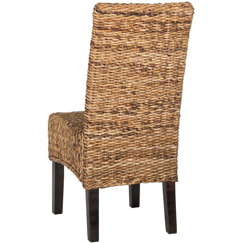 Transitional Woven Cane Side Chair in Natural Brown