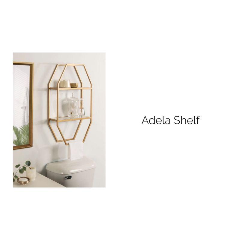 16" x 28" Adela Wood/Metal Decorative Wall Shelf White/Gold - Kate & Laurel All Things Decor