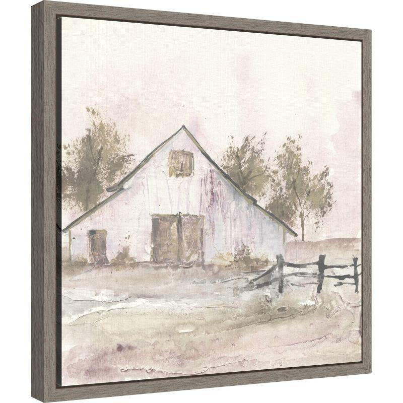 Amanti Art White Barn II by Chris Paschke Canvas Wall Art Print Framed 16 x 16-in.