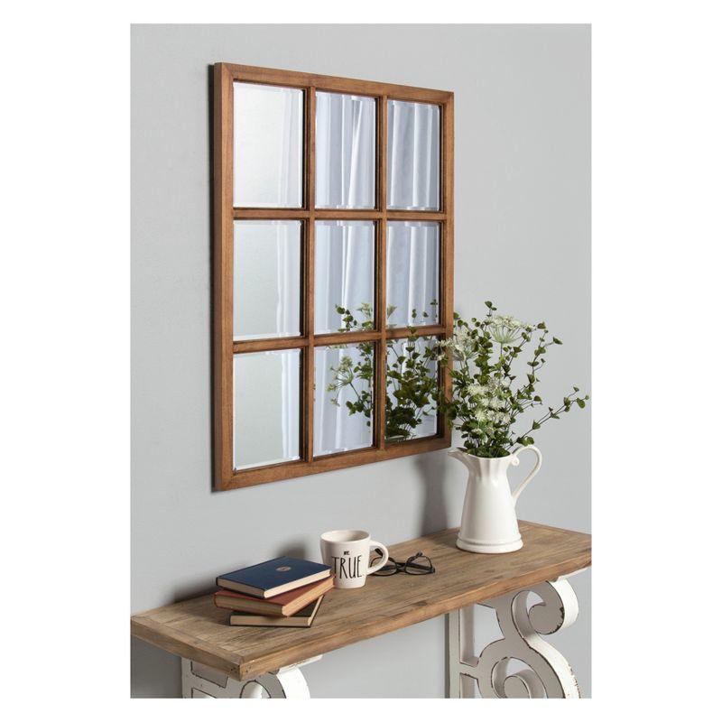 26" x 32" Hogan Windowpane Framed Wall Mirror Natural - Kate and Laurel