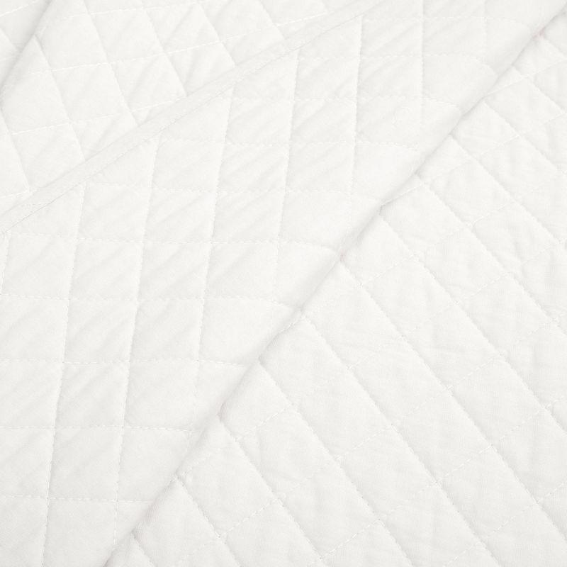 Lush Decor Ava Diamond Oversized Cotton Quilt White 3Pc Set Cal King