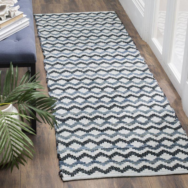 Montauk MTK120 Hand Woven Indoor Runner Rug - Ivory Blue/Black - 2'3"x10' - Safavieh
