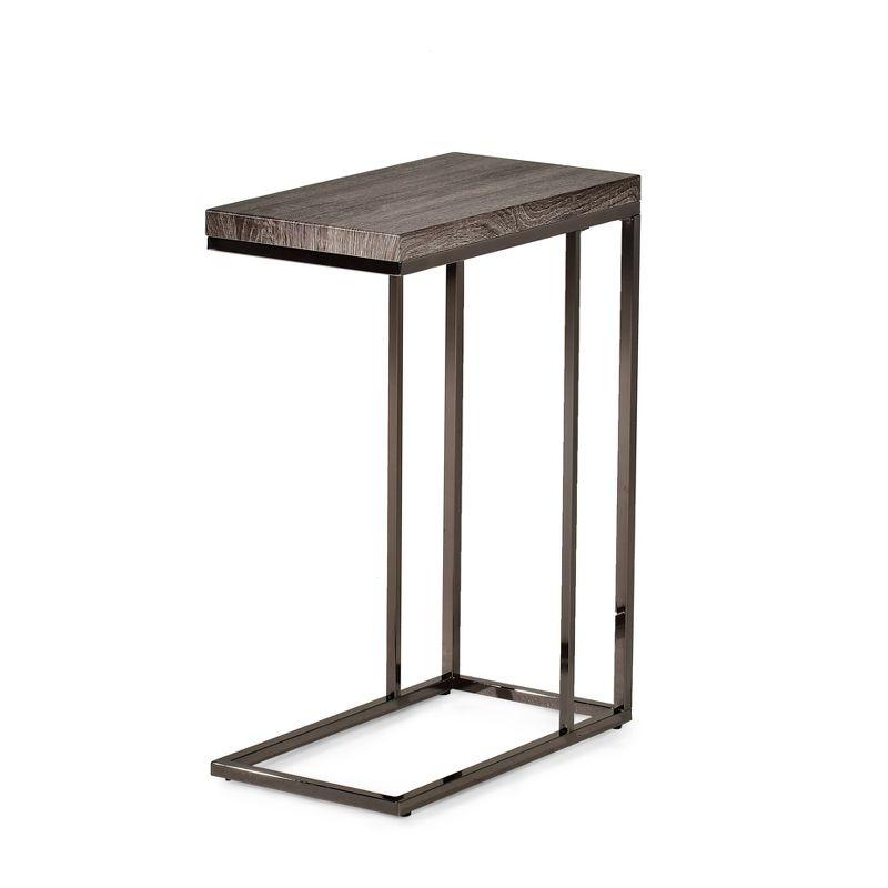 Modern Lucia 10''x18'' Rectangular Chair Side Table in Black/Gray