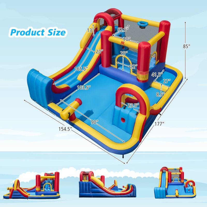 Costway Inflatable Water Slide Giant Kids Water Park w/ Double Slides & 735W Blower