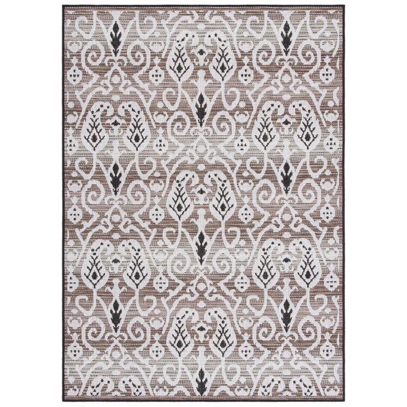 Havana Ivory and Light Brown Synthetic Indoor/Outdoor Rug