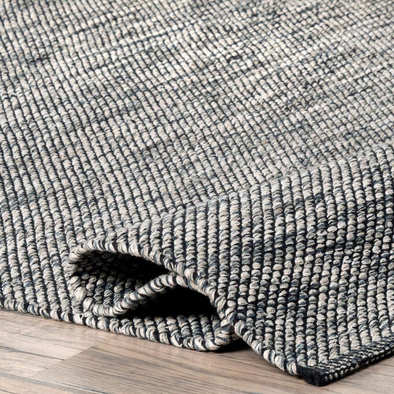 Gray 6' x 9' Handmade Cotton Flat Woven Area Rug