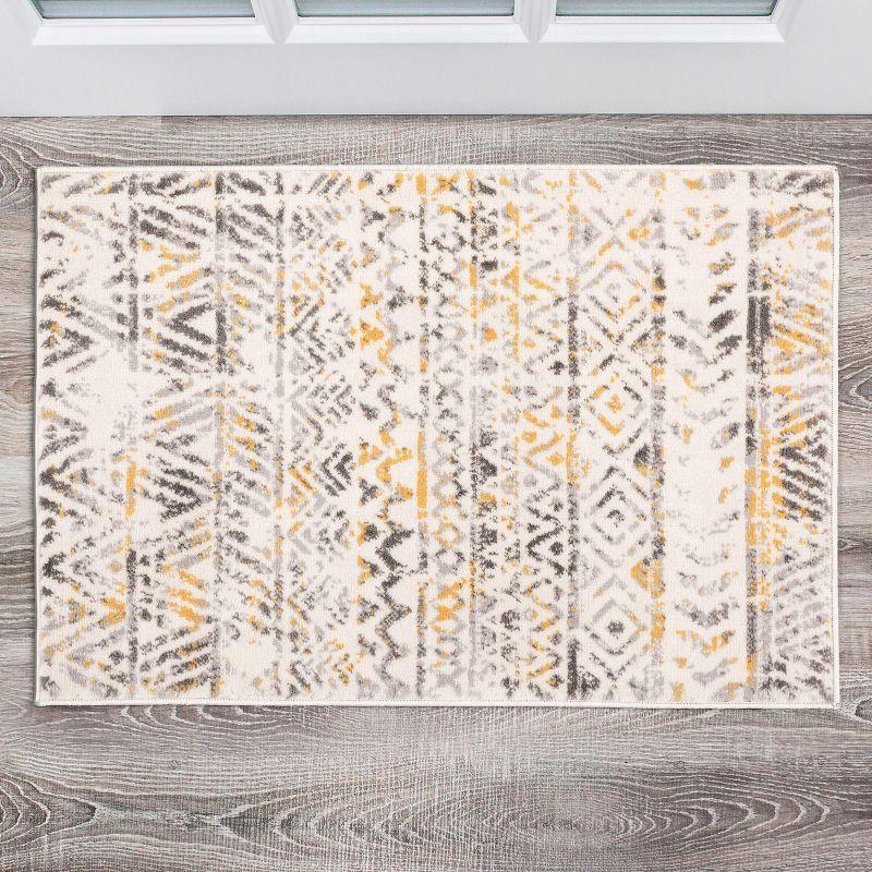 World Rug Gallery Geometric Distressed Bohemian Area Rug