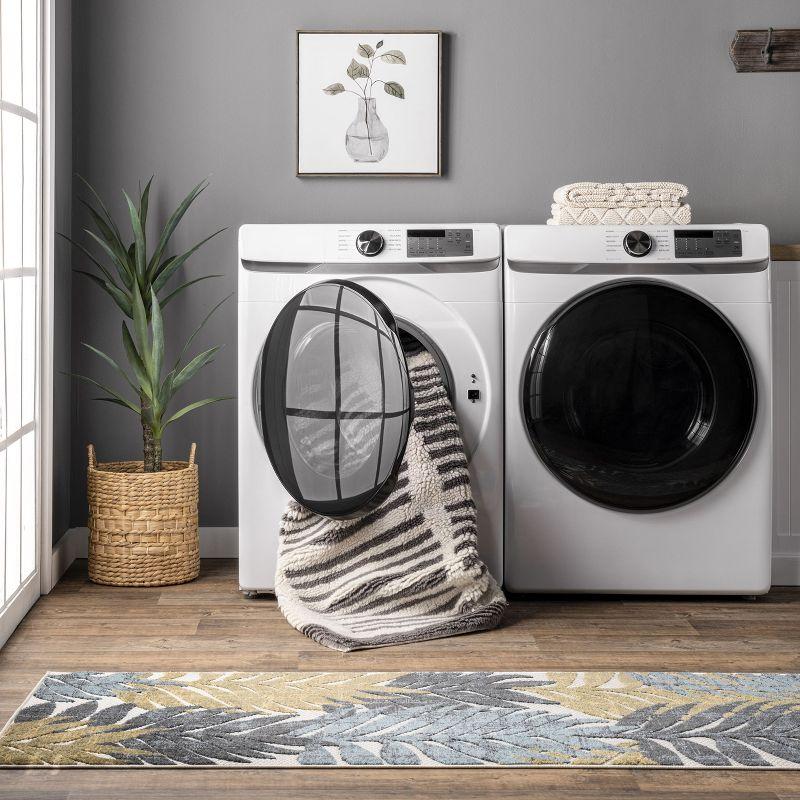 Nuloom Tayshia Striped 6x9 Machine Washable Wool Indoor Area Rug for Living Room Bedroom Dining Room Kitchen, Ivory