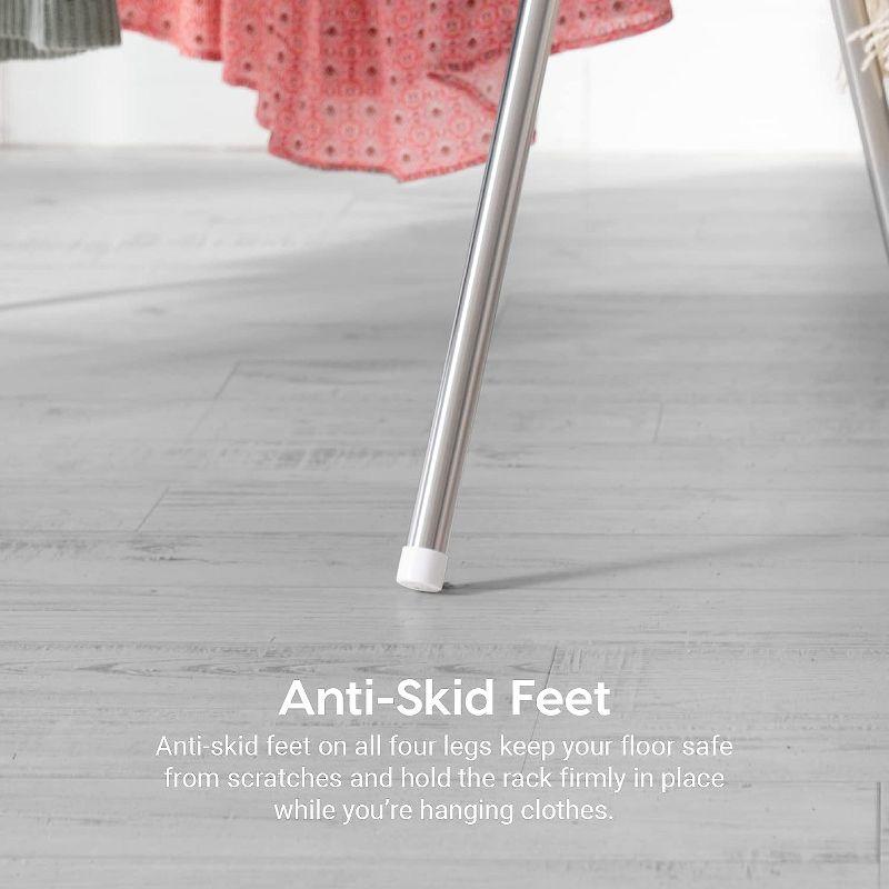 IRIS USA Foldable Clothes Drying Rack with Extendable Rods for Large Laundry Loads