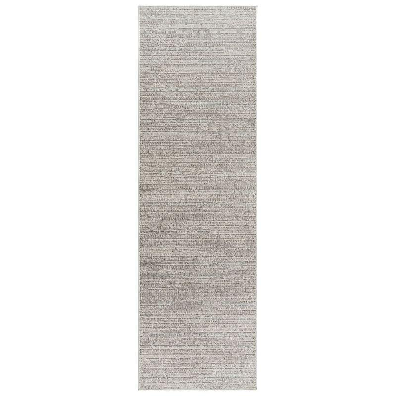Missha Dario Modern Striped Gray Polyester High-Low Indoor Area Rug