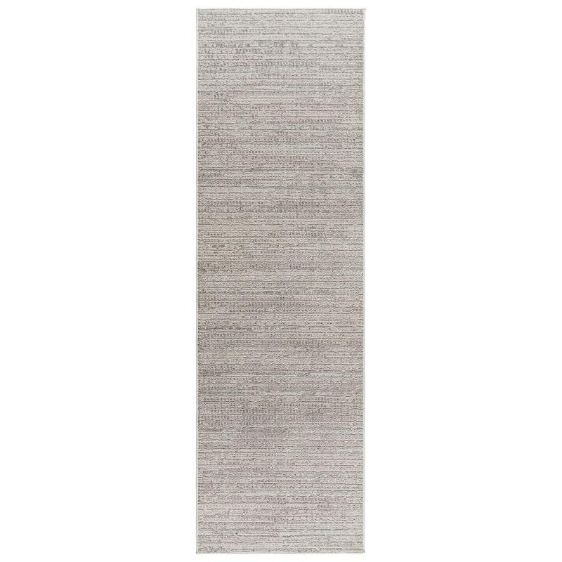 Dario Cream and Gray Tufted Polyester Runner Rug