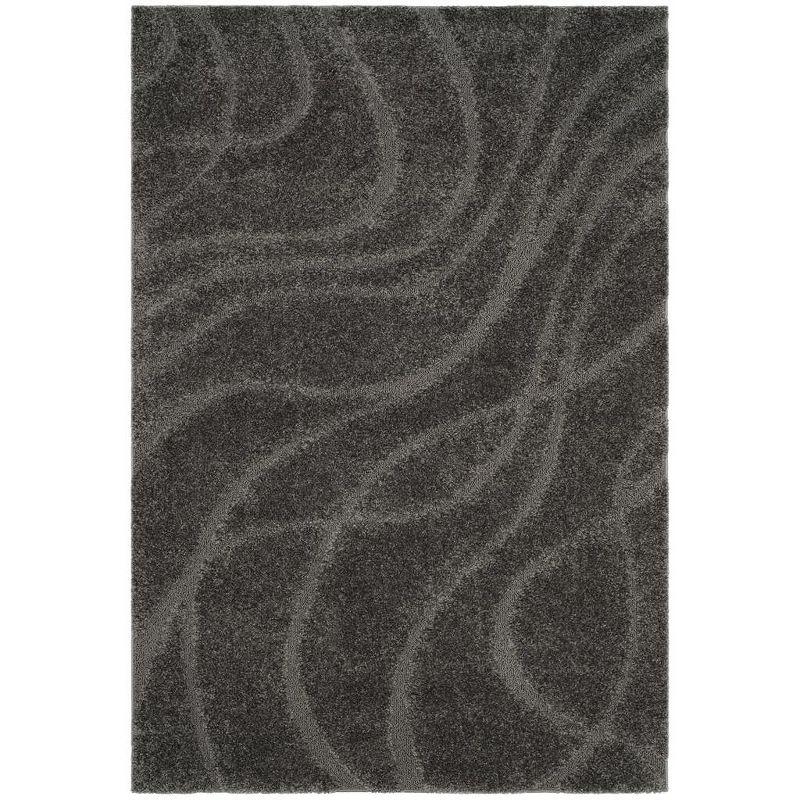 Florida Shag SG471 Power Loomed Indoor Area Rug - Grey/Grey - 5'3"x7'6" - Safavieh