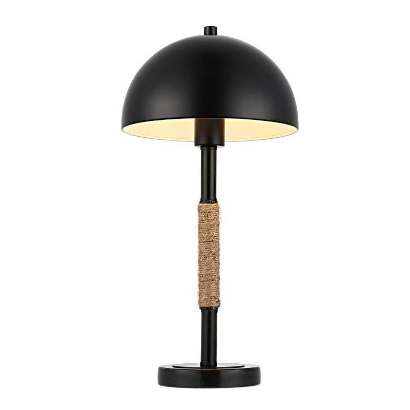 Talon Black Metal and Rope Table Lamp with Marble Base