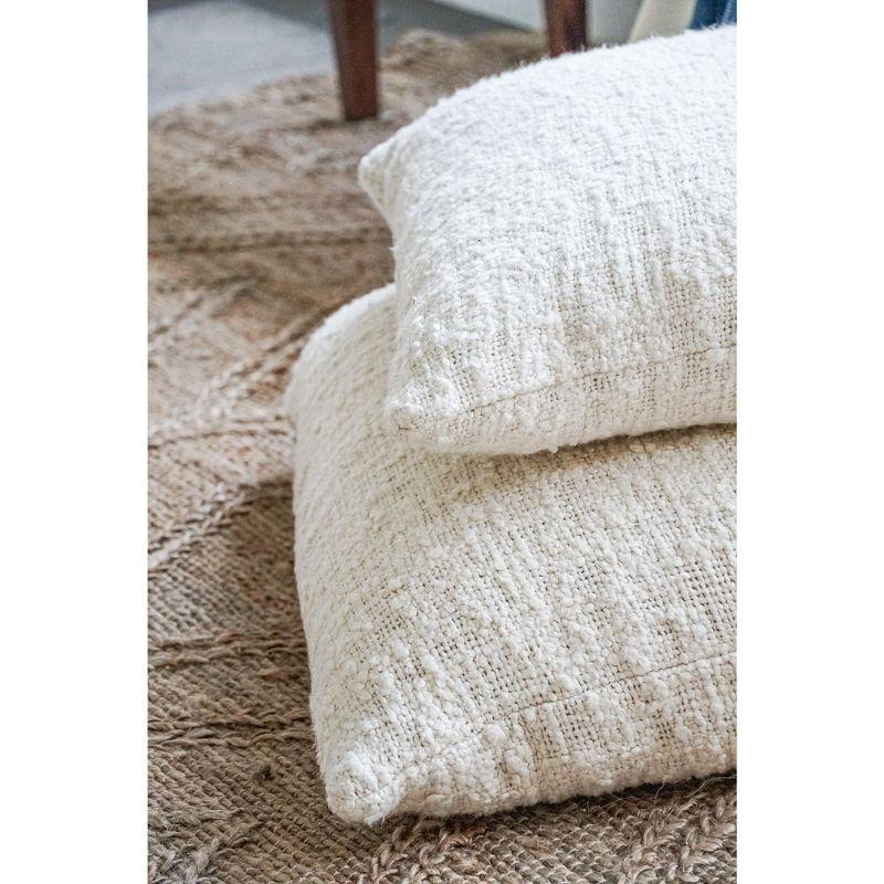 Cozy Cotton White Boucle Euro Pillow 26x26