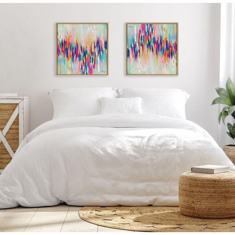 Kate & Laurel All Things Decor 22"x22" Sylvie Brushstroke 154 Framed Wall Art by EttaVee Modern Abstract Colorful Fun Wall Art