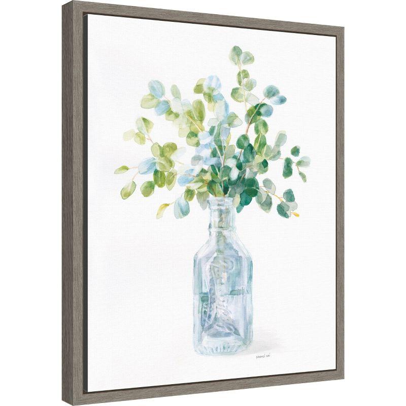 Amanti Art Beach Flowers IV (Vase) by Danhui Nai Canvas Wall Art Print Framed 16 x 20-in.