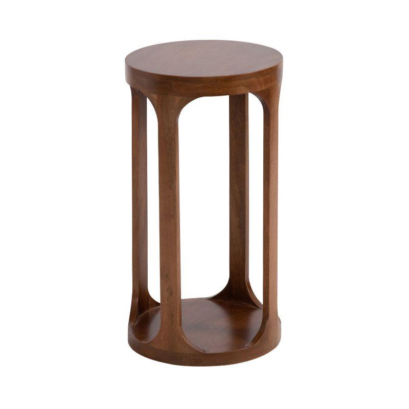 Kate and Laurel Dahl Wood Drink Table, 12x12x23, Walnut Brown