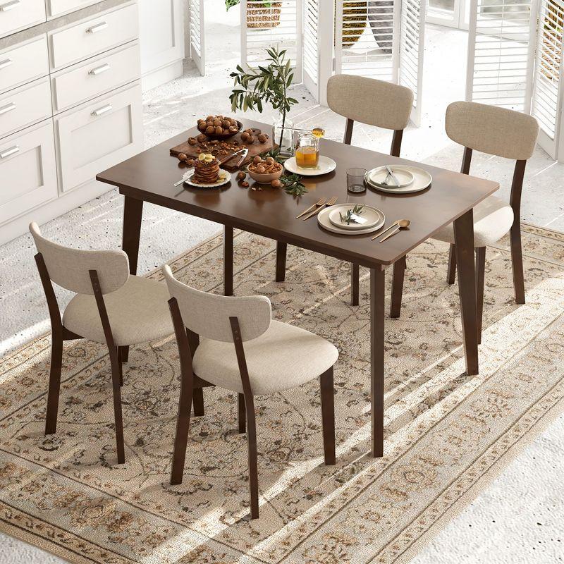 Tangkula 48" Wooden Dining Table for 4 People w/ Rubber Wood Legs for Small Spaces