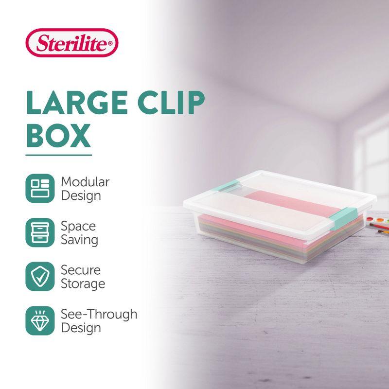 Sterilite Mini Clip Box, Stackable Small Storage Latch Lid Bin, Container Organizes Office, Crafts