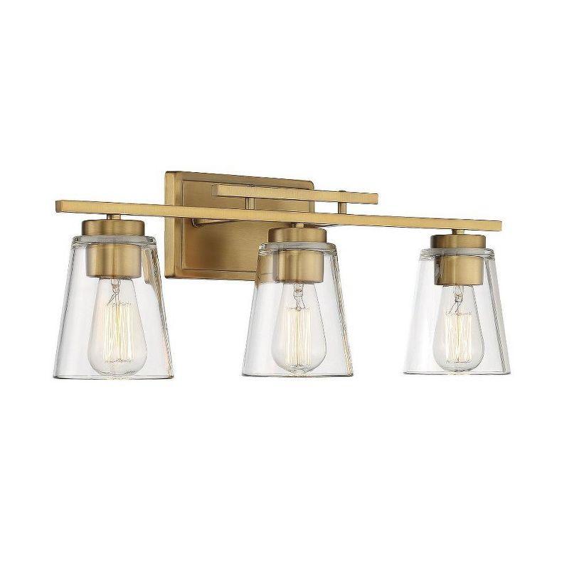 Savoy House Calhoun 3 - Light Vanity in  Warm Brass