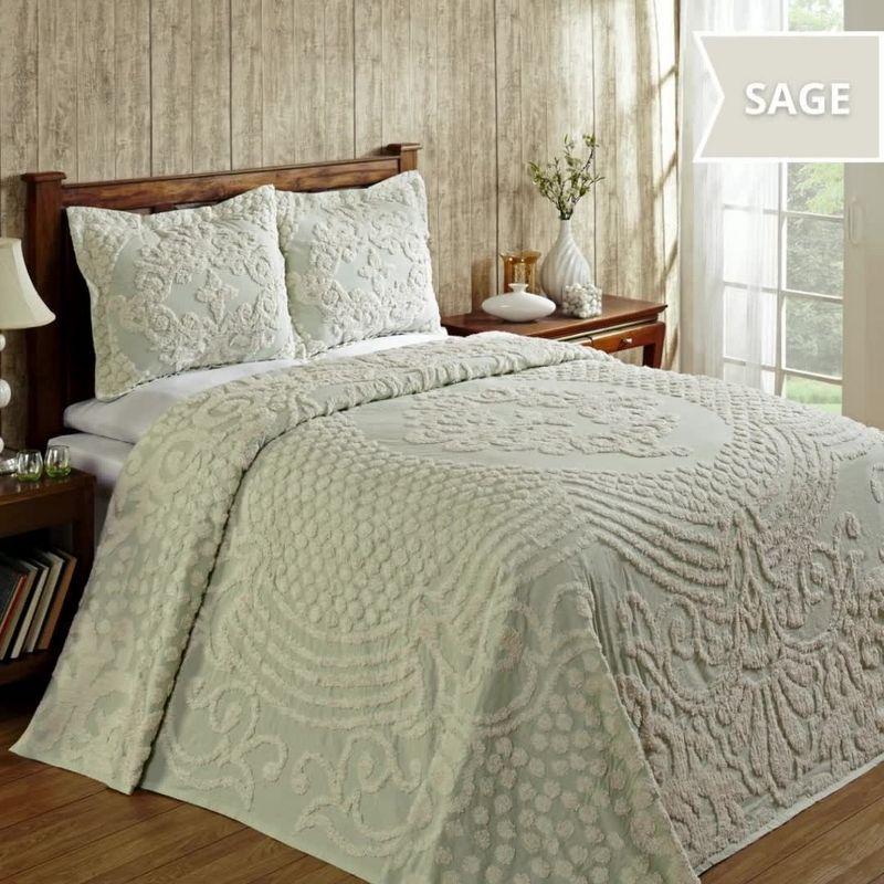 Better Trends Florence Standard 100% Cotton Floral Pattern Coverlet/Bedspread