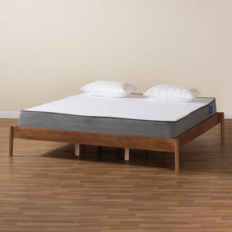 Agatis Wood Bed Frame Ash Walnut - Baxton Studio