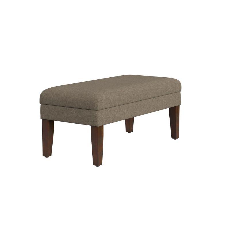 HomePop Storage Bench Navy: Upholstered Ottoman with Foam Cushion, Mid-Century Modern Bedroom Furniture with Storage, No Assembly Required