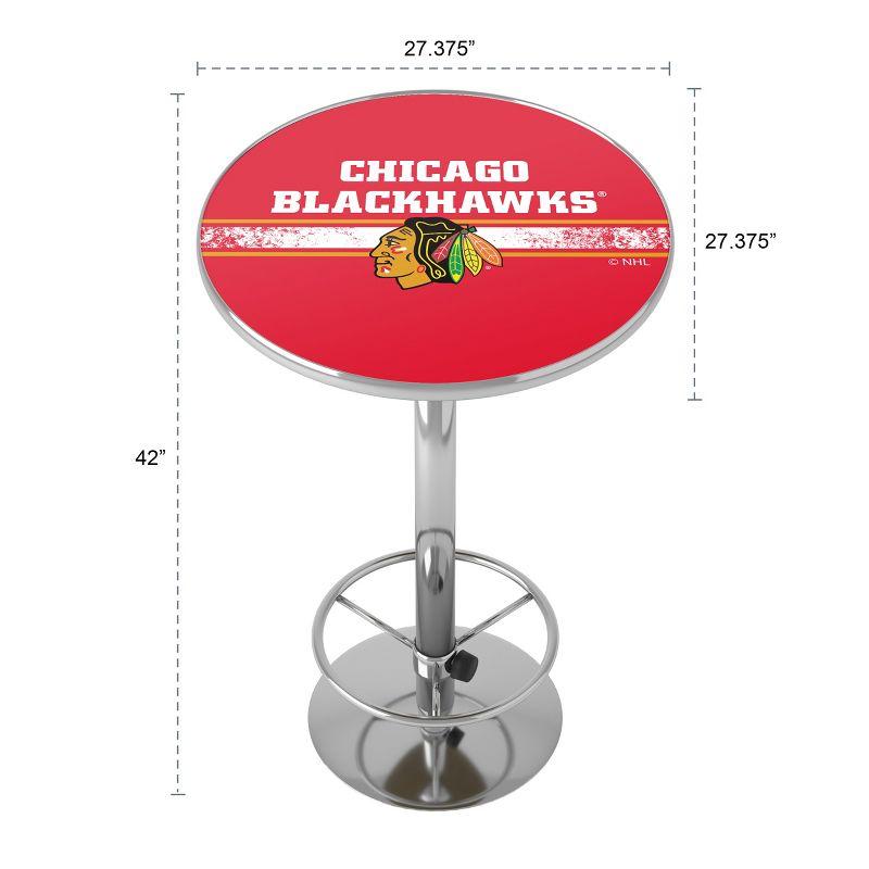 27'' Light Wood & Metal Chicago Blackhawks Retro Bar Table