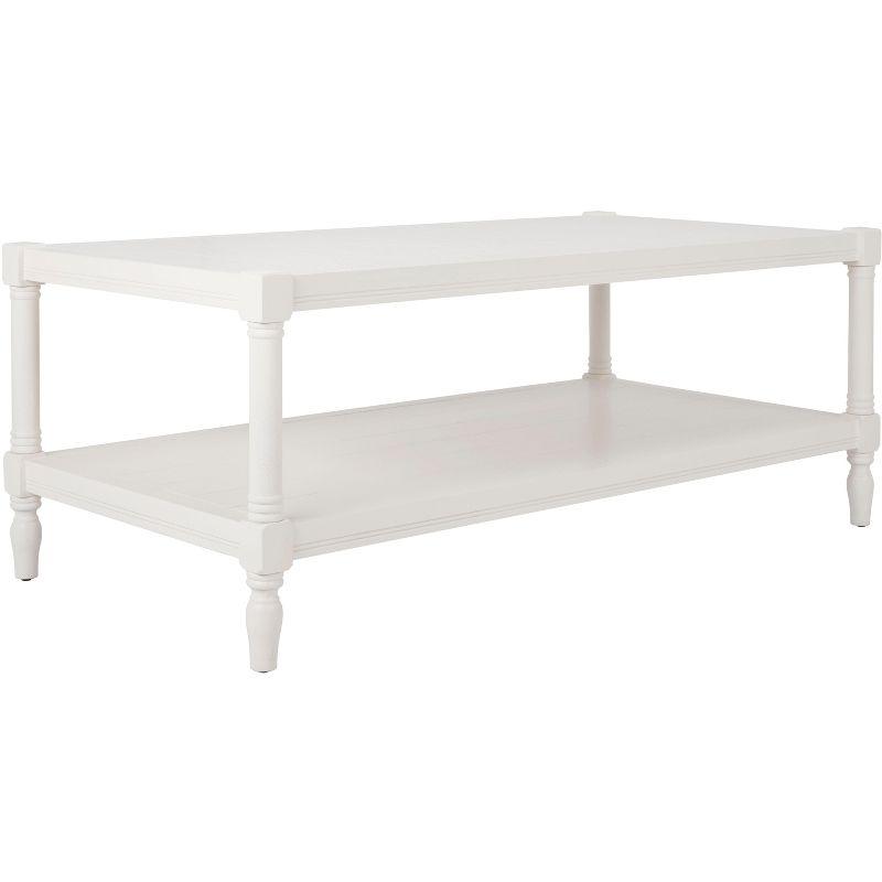 Coastal Cottage Charm White Pine Rectangular Coffee Table