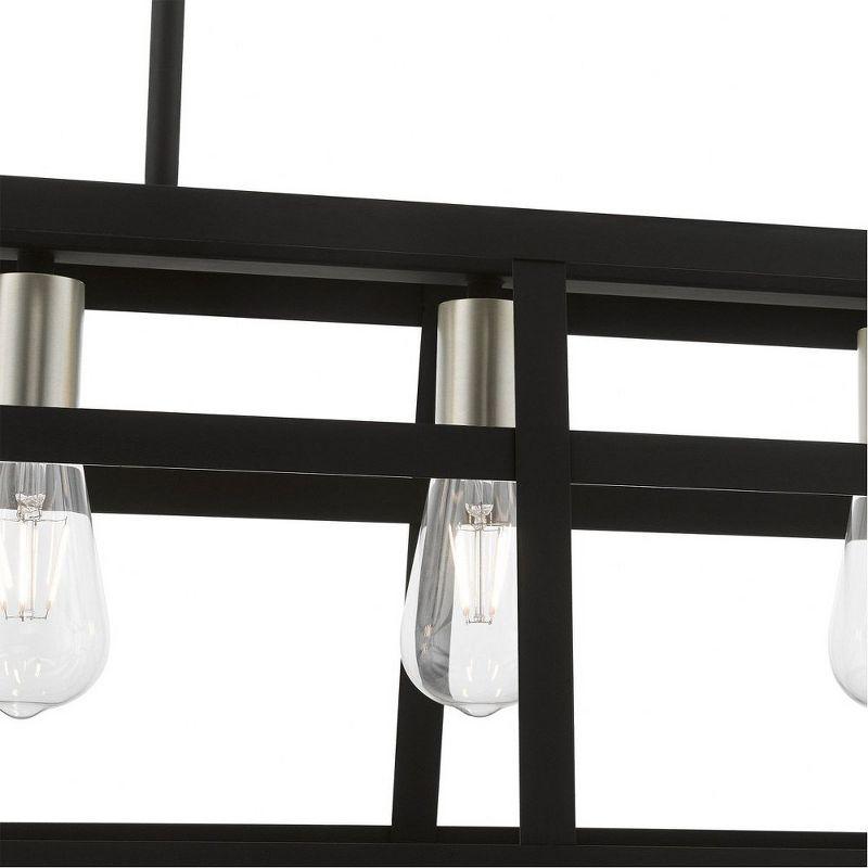 Schofield Black and Brushed Nickel 5-Light Linear Chandelier