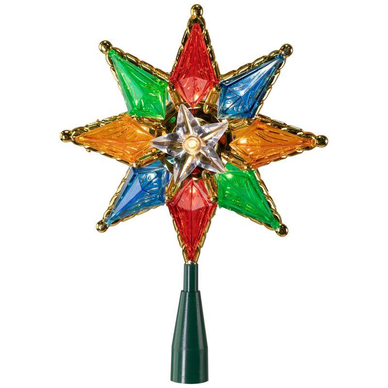 Multi-Color Lighted 8-Point Star Christmas Tree Topper