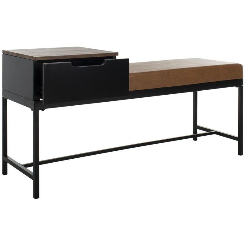 Maruka Bench With Storage - BCH6401 - Brown/Brown - Safavieh