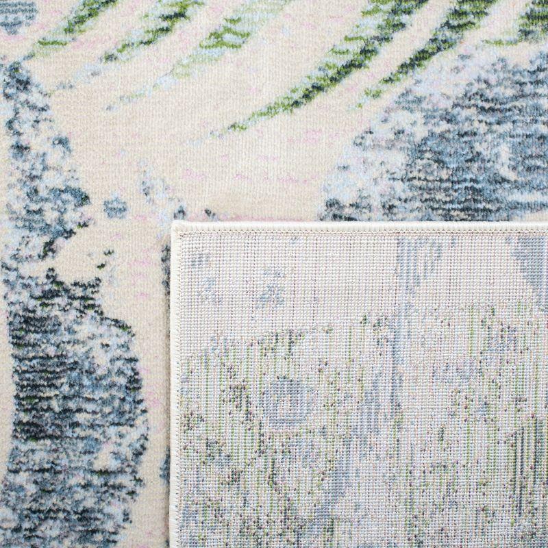 Lillian LLN382 Power Loomed Area Rug - Green/Blue - 5'3"x7'7" - Safavieh.