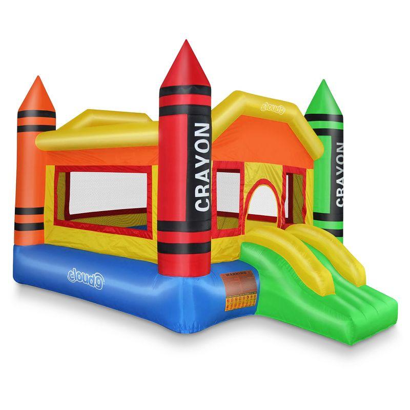 Cloud 9 Mini Crayon Inflatable Bounce House with Slide