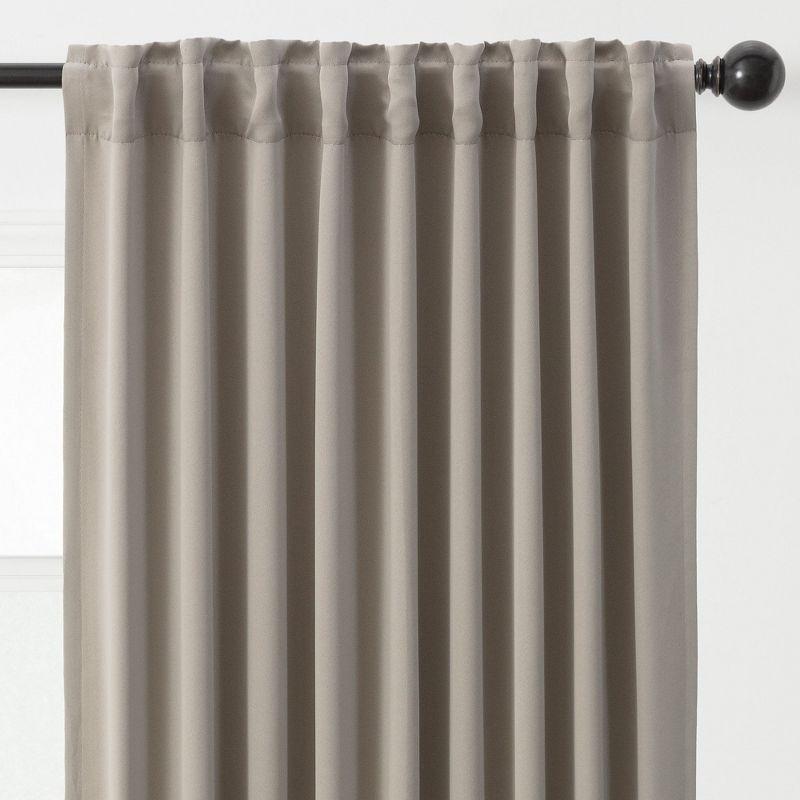 Chanasya 2pk Solid Contemporary Print Room Darkening Window Curtain Panels - Set of 2